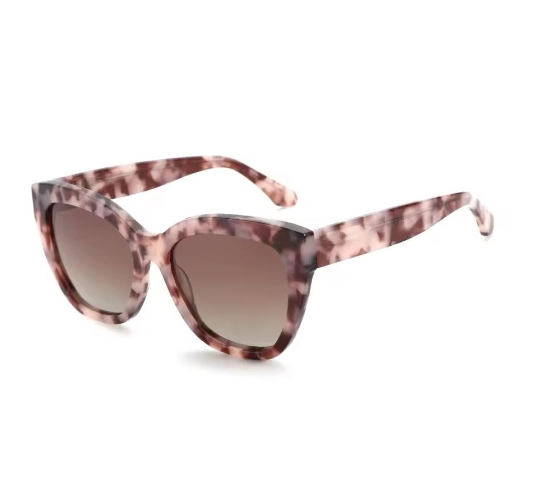 Rose tortoise marbled soft cat-eye with brown gradient lens